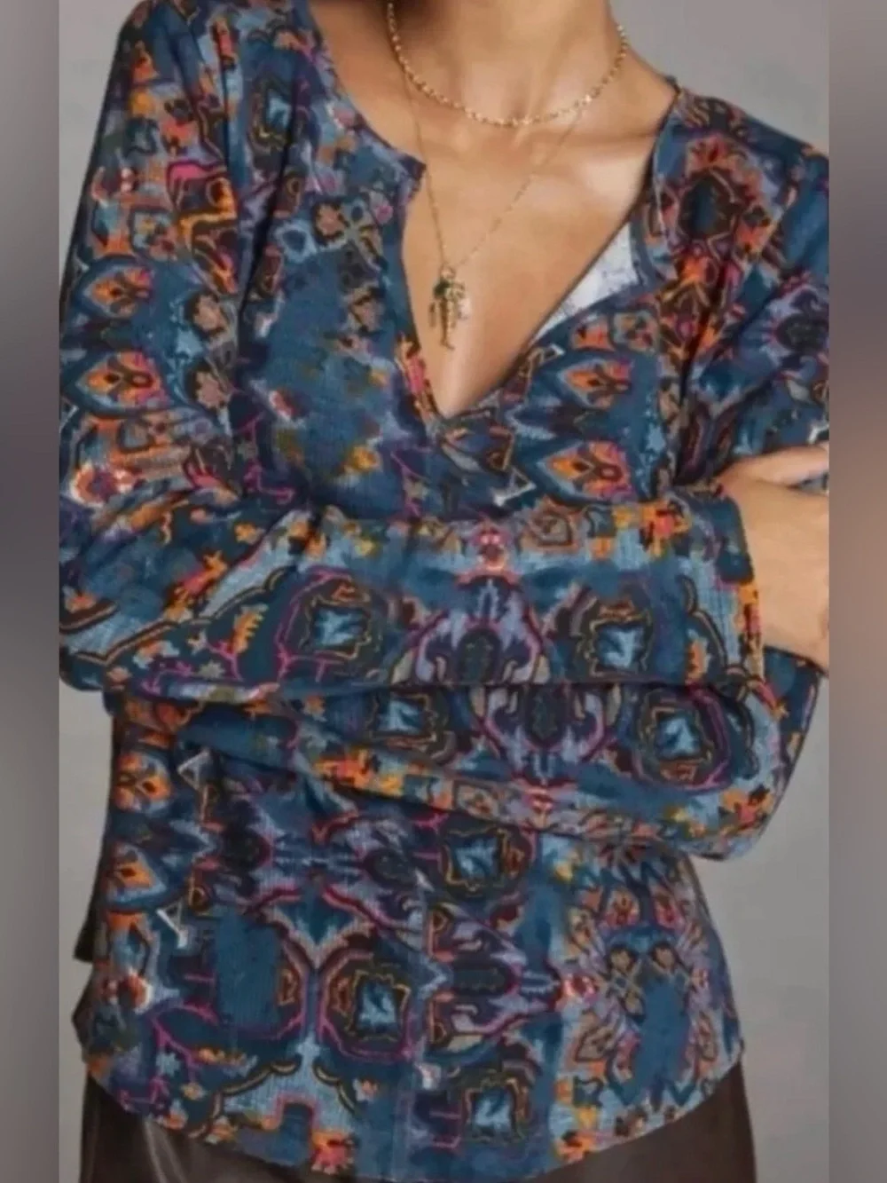 Anthropologie Pilcro Printed Long Sleeve Thermal